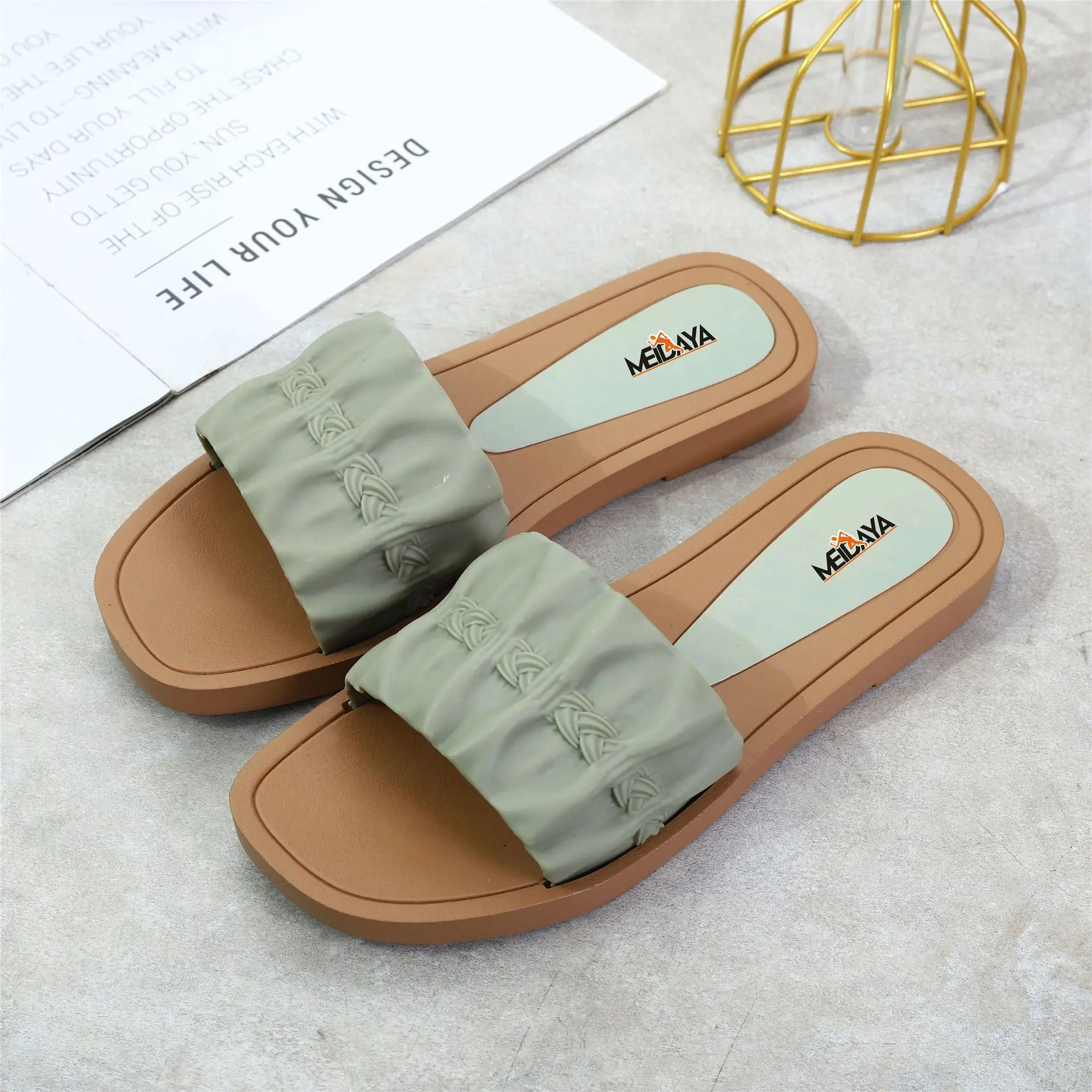 

New Outdoor House Slippers Women Lady Sandals Slippers Woman Shoes Flat Sandals For Wom And Ladies Shoes