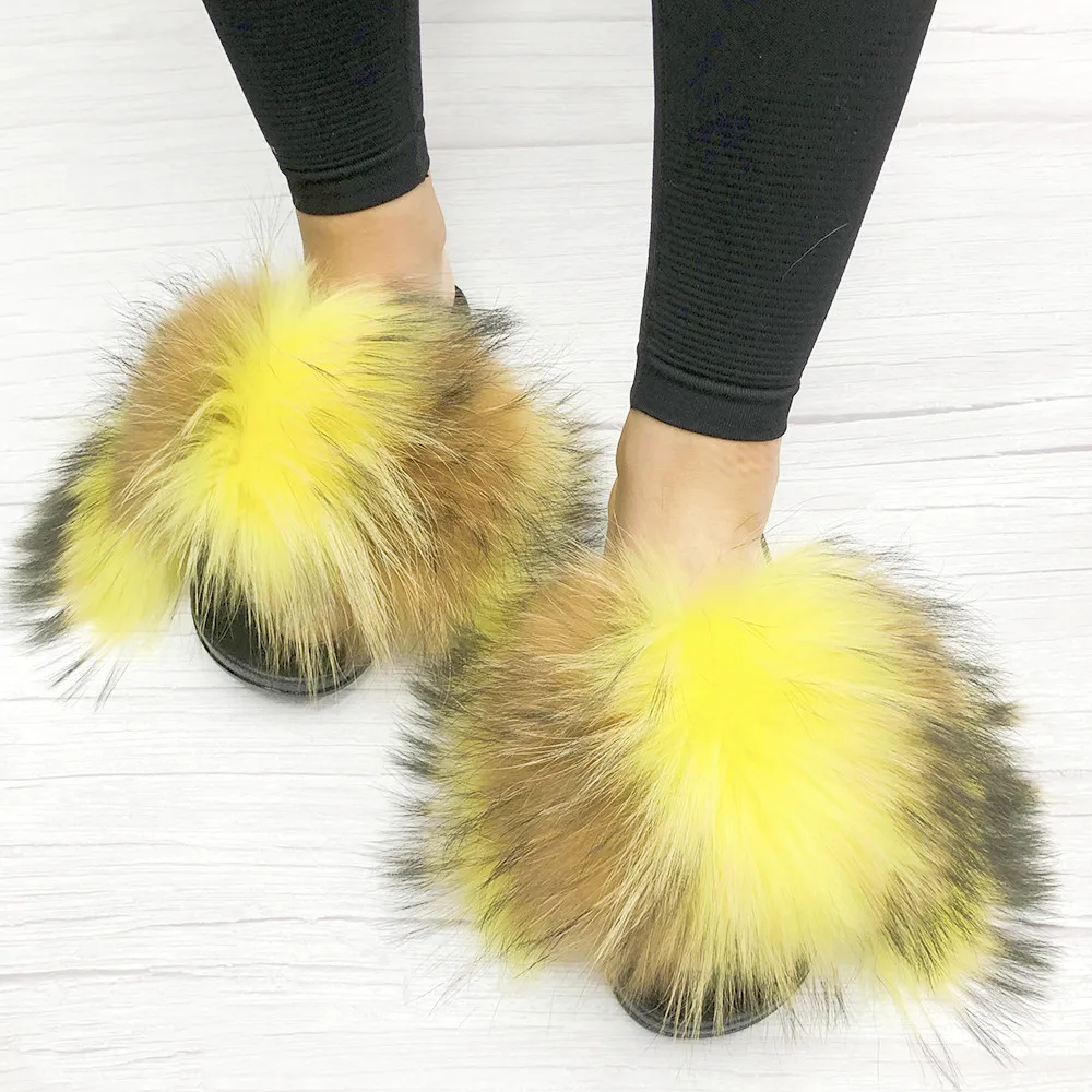 

wholesale fur sandals slides fashion fur slippersfur sandals, Customer's request