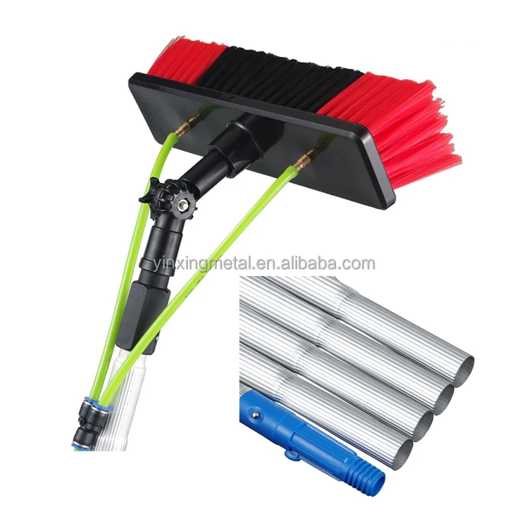 

10m Spray Solar Panel Glass Long Handle Window Water Cleaner Extentool Cleaning Brush, Silver pole