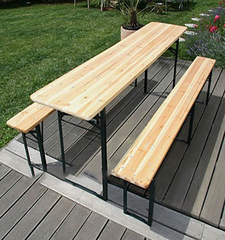 Outdoor Portable Foldable Wooden Beer Garden Table And Bench Set Buy