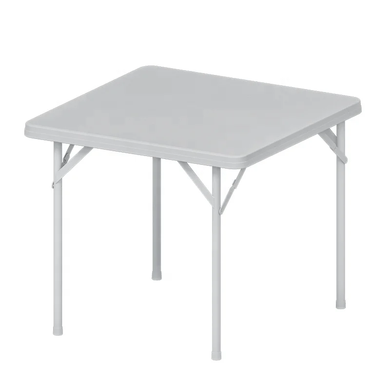 

Benjia New 2021 Square 4pcs Dessert Table Iron Plinth Wedding Plastic Square Folding Table, White or customized