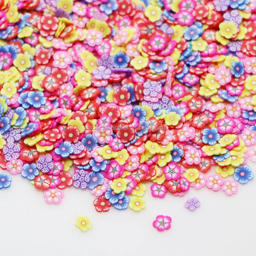 

Assorted Styles Polymer Clay Slices Colorful Flower DIY Craft Phone Shell Ornament Scrapbooking Making, As picture