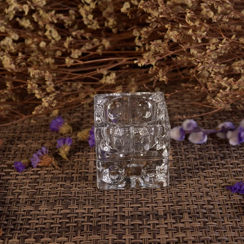 Square Glass Candle container tea light candle jar home Decoration