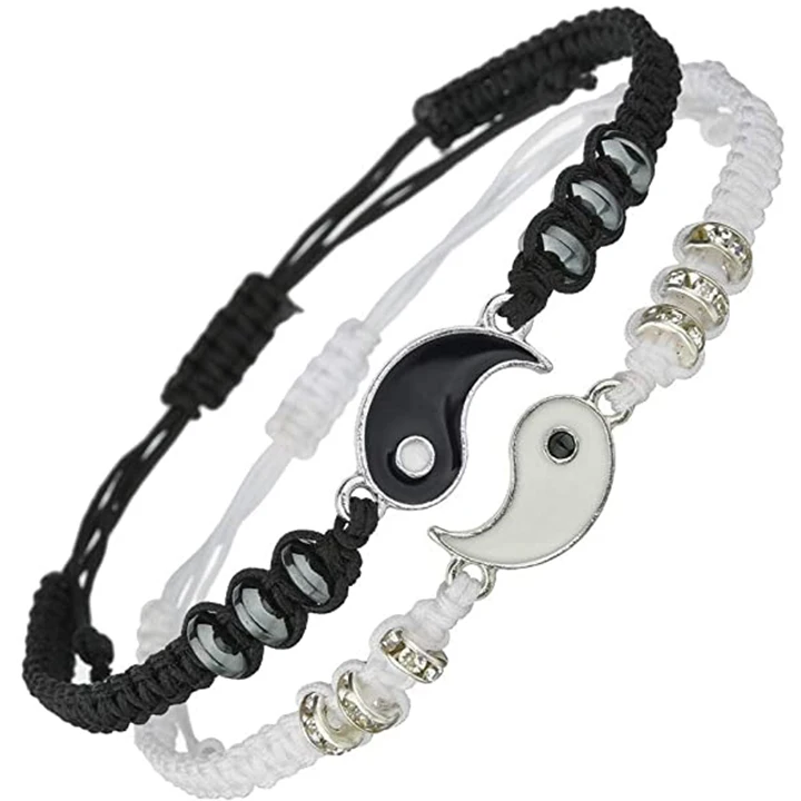 

Hot Sale Relationship Jewelry Friendship Bracelet Yin Yang Bracelet Best Friend Bracelets for 2, Picture shows