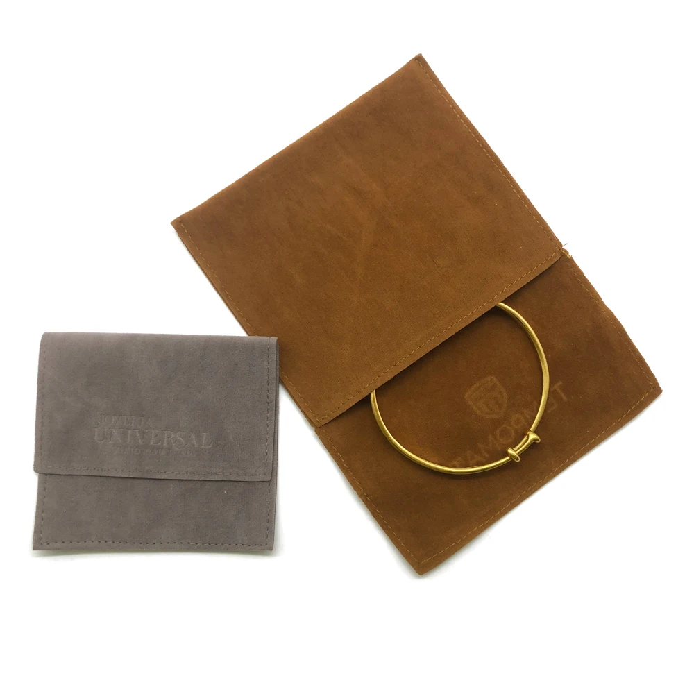 

Custom Logo Popular Microfiber Suede Cloth Jewelry Silver Pouch Bag, Customized