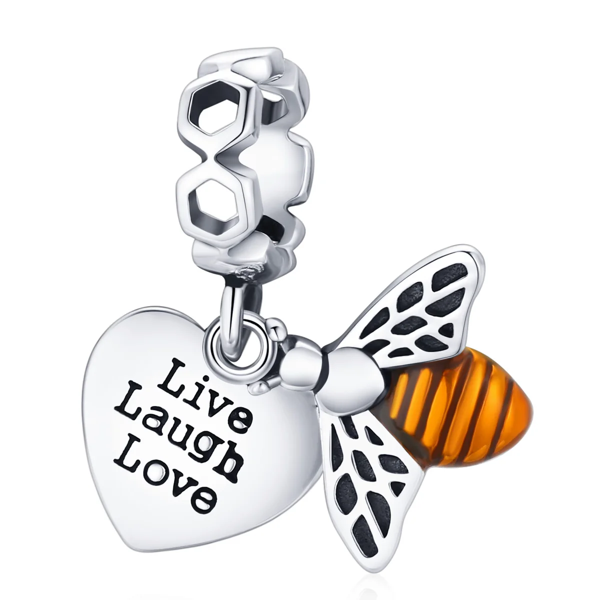 

BSC495 Factory Wholesale bee jewelry 925 sterling silver bee & love enamel charms jewelry making