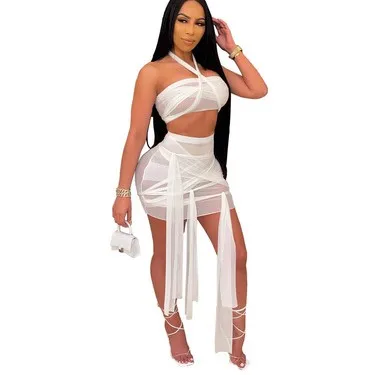

X02255S New women's one-shoulder sleeveless T-shirt Two Piece Set Women, White/pink/orange/red/gray/black/brown/blue