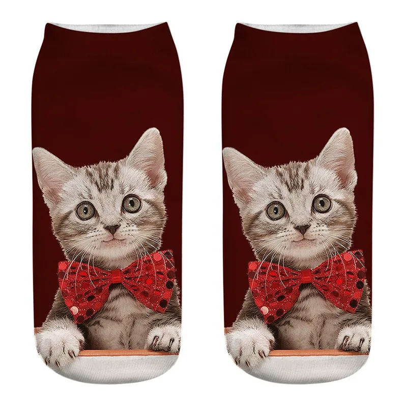 

WIIPU 2020 new unisex funny 3D printed cat socks female fashion cartoon cat socks