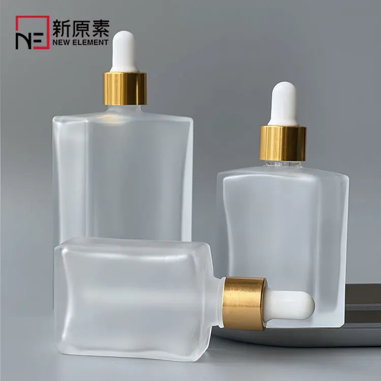 

thick bottom cosmetic clear frosted 15ml 30ml 50ml 100ml rectangular best perfume glass bottle gold dropper