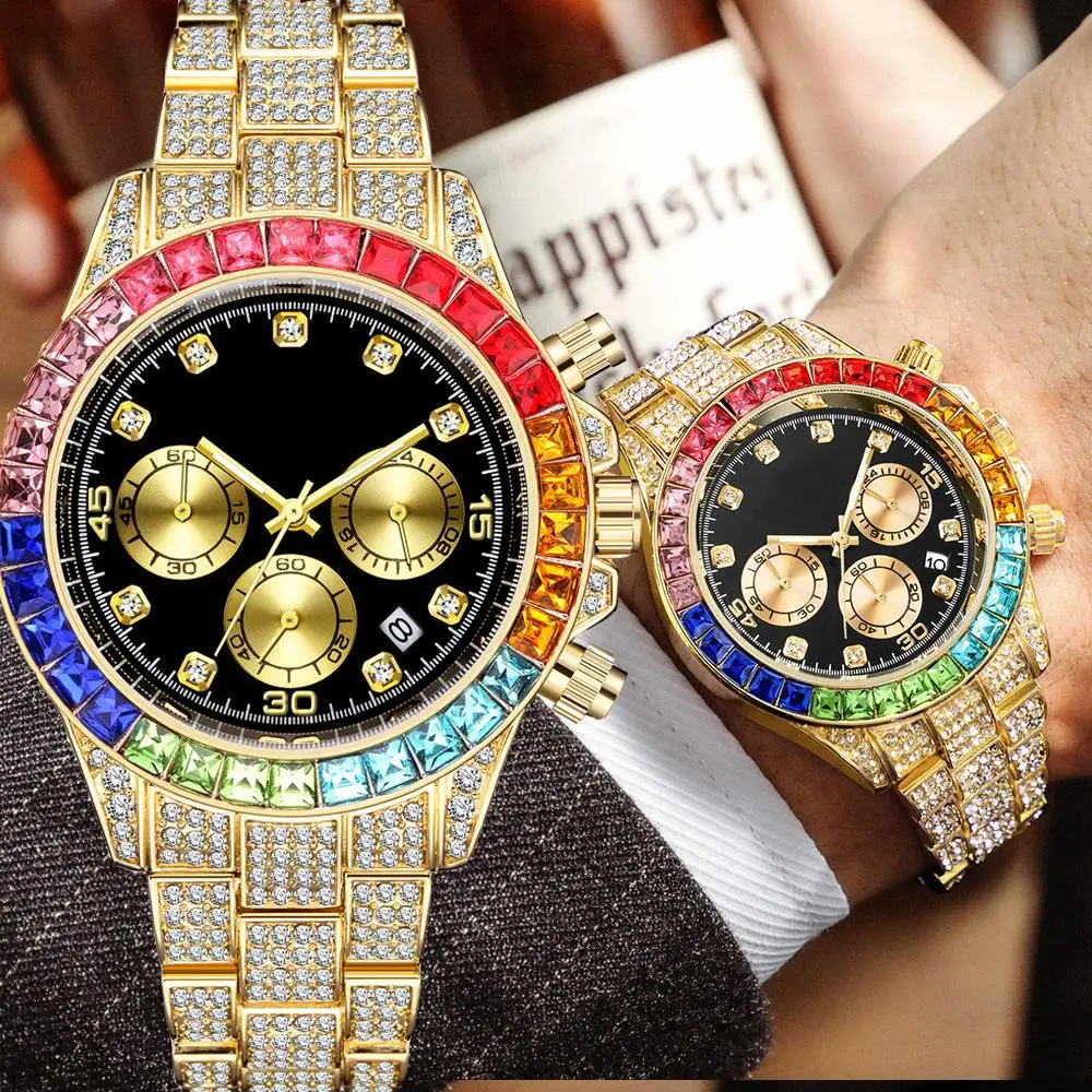 

China Manufactory Watch Diamond Fully Iced Out Watch Hand Watches Men