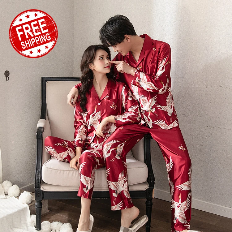 

High Quality Long Sleeve New Style Men And Women pajamas set, Picture shows