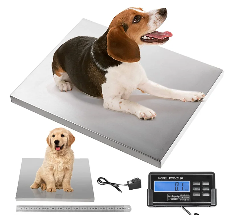 

Heavy Duty Veterinary Adjustment Dog Scale with Stainless Steel Platform and Rubber Mat for Dog Cat Pet Alpaca Llama Sheep