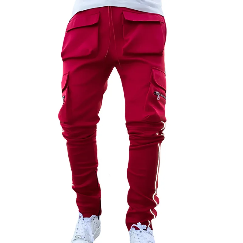 

2021 stacked sweatpants mens pockets jogger pants trousers sets men sport joggers