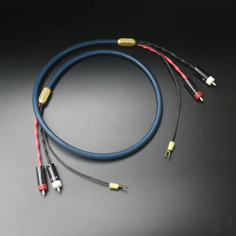 

YIVO XSSH HIFI OFC Pure Copper Silver Plated wire 2RCA to 2 RCA Male to Male Signal Phono Tonearm Cables Wire Audio Cable HiFi