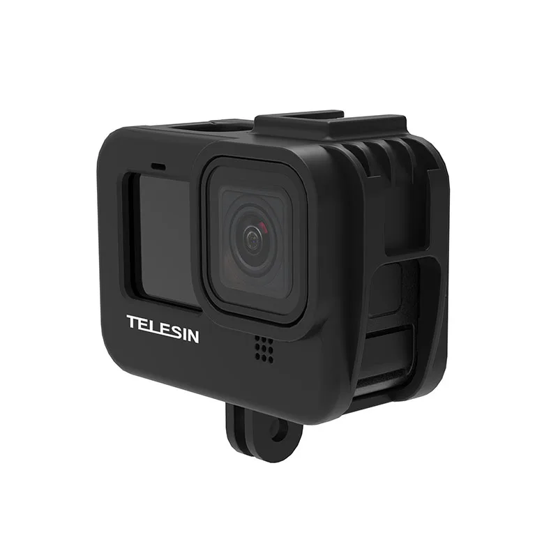 

Telesin Light Weight Plastic Vlog Case Housing Cage Protective Case for Go Pros 9 camera, Black