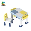 creative assemble storage building block study table while activity playing
