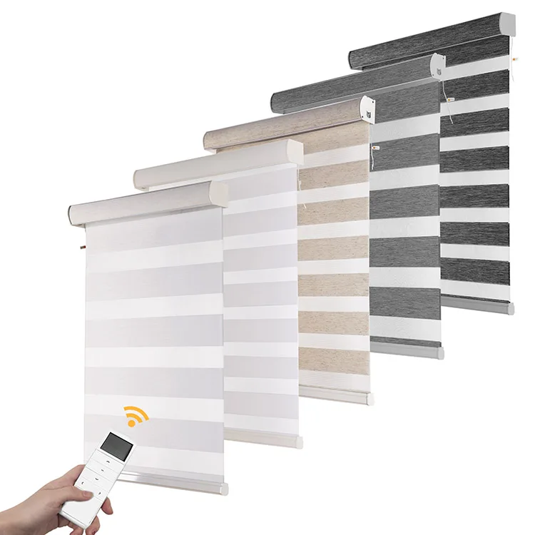 

Turkey luxury smart certain blind soft 100 polyester automatic zebra shades motorized blinds 3 feet profile korea parts material