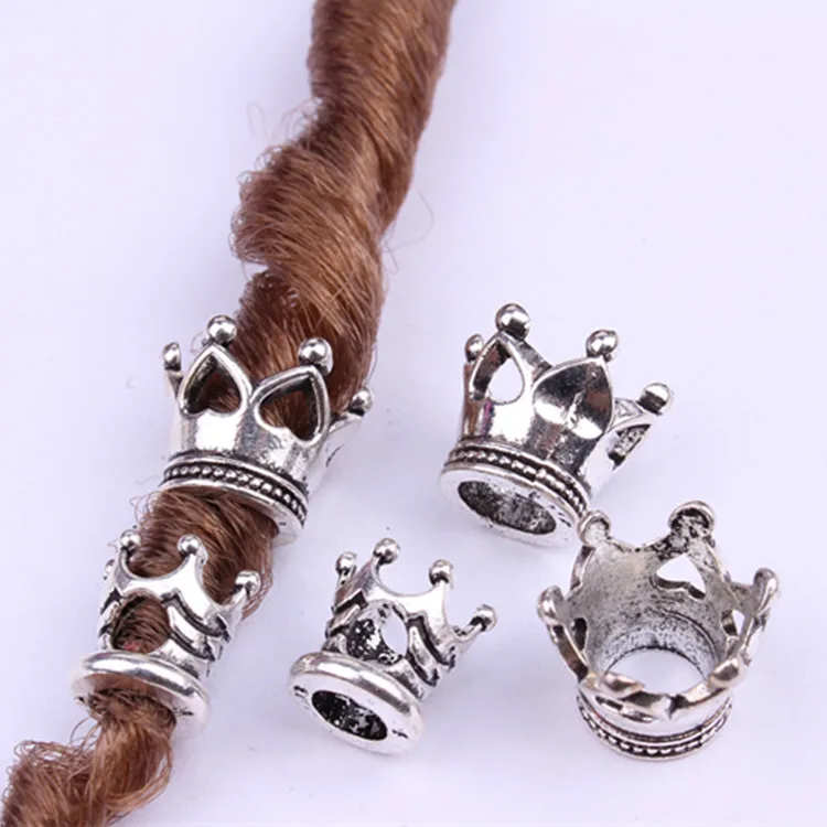 

Antique Silver Gold 7 styles crown hair braid cuffs dread dreadlock beads rings tub jewelry braiding accessories beads