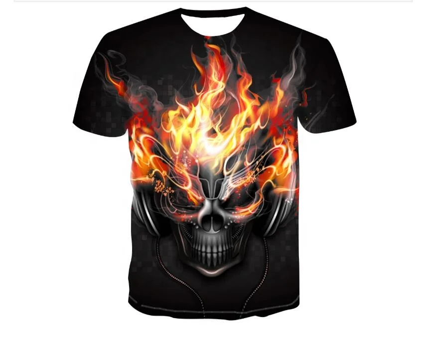 

3D Print Loose Man T shirt Short Cartoon Tees Plus size