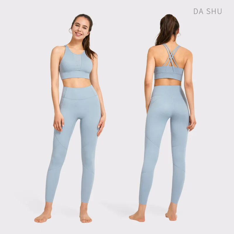 

boobs tight cream 2pcs gym wear for women repreve leggings active wear sets fitness wear women womens best activewear