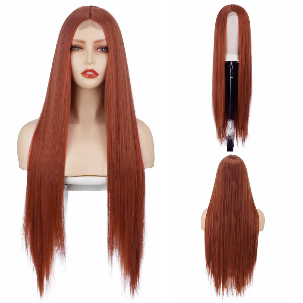 

Black Wig 32/28 Inches Synthetic Heat Resistant Fiber Long Halloween Carnival Costume Cos-play Straight Hair