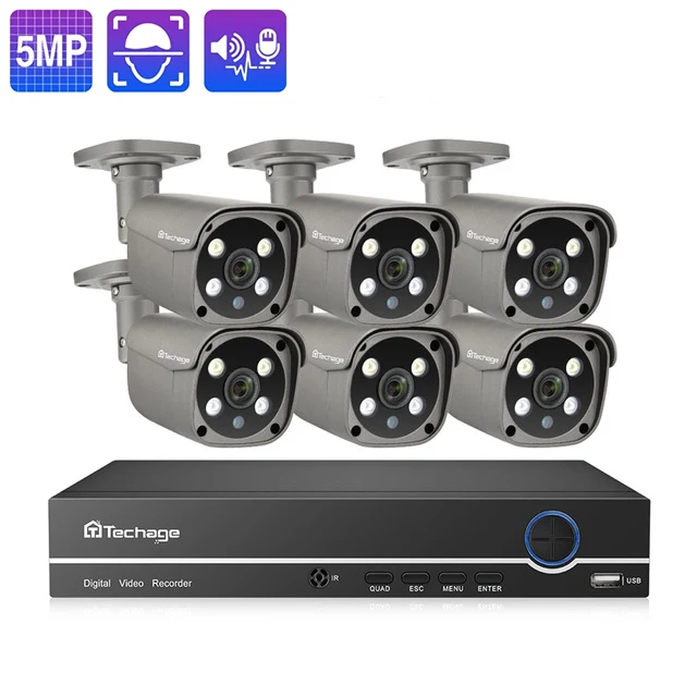 

ShenZhen Factory Full HD 5MP 8CH CCTV POE IP Camera System 2 Way Audio Poe NVR Kit Camera Set