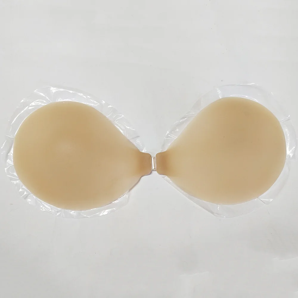 

Ultra Thin Silicone Bra Matt Factory Wholesale Reusable Women Sexy Strapless Backless Self Adhesive Invisible Bra, Nude, brown
