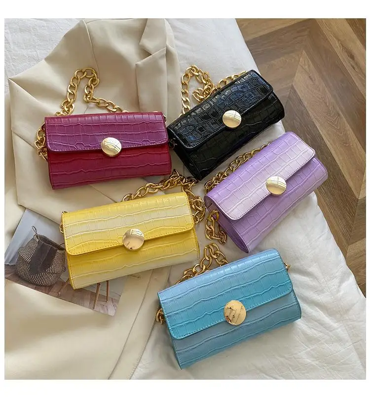 

2021 new popular high-end girl small bag summer wild niche design fashion messenger bag, 5 colors