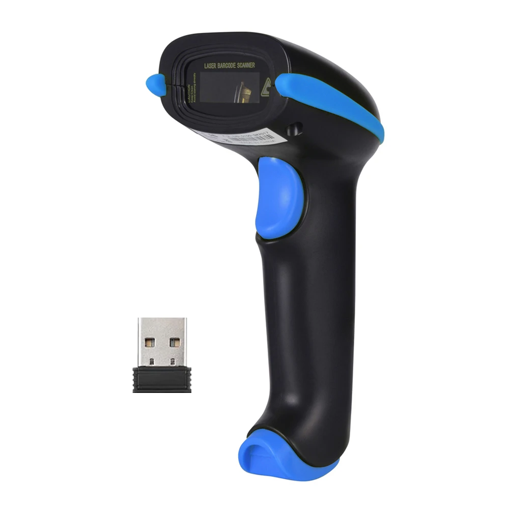 

1D Cordless Barcode Scanner Laser Wireless WIFI Code Reader USB Type Scan Gun 2.4G Transmission 2600mAh Battery