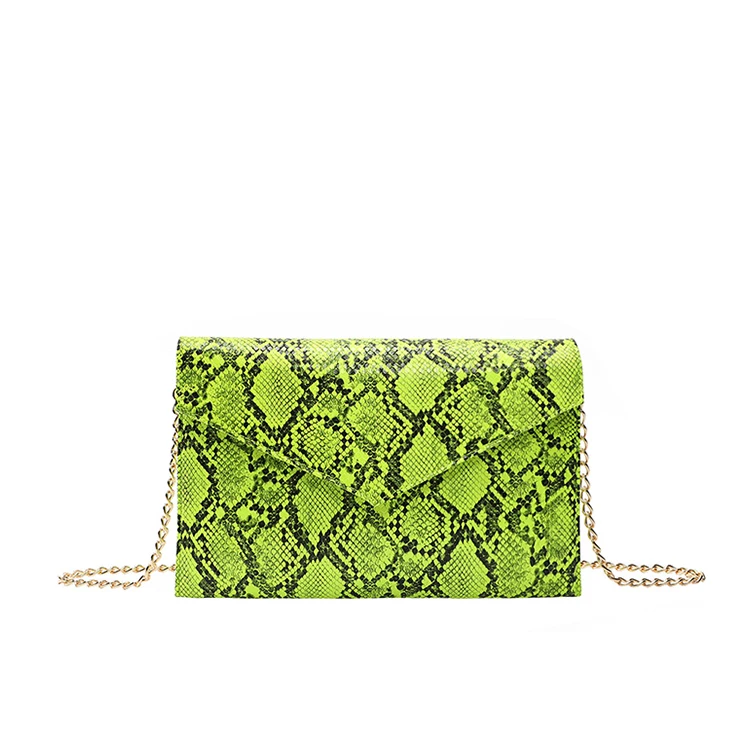 

Luxury Cosmetic bag Feminina Crossbody Bag Elegant Envelope bag Snakeskin Print Leather Clutch, 2 colours