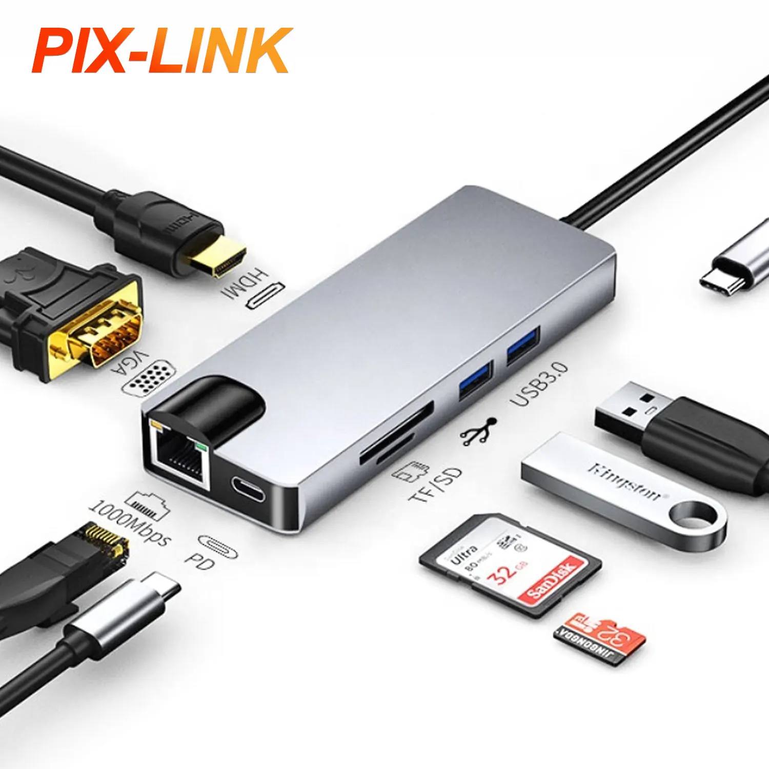 

Custom OEM usb type-c hub type c docking station USB HUB with hd-mi+usb3.0+pd power delivery charger