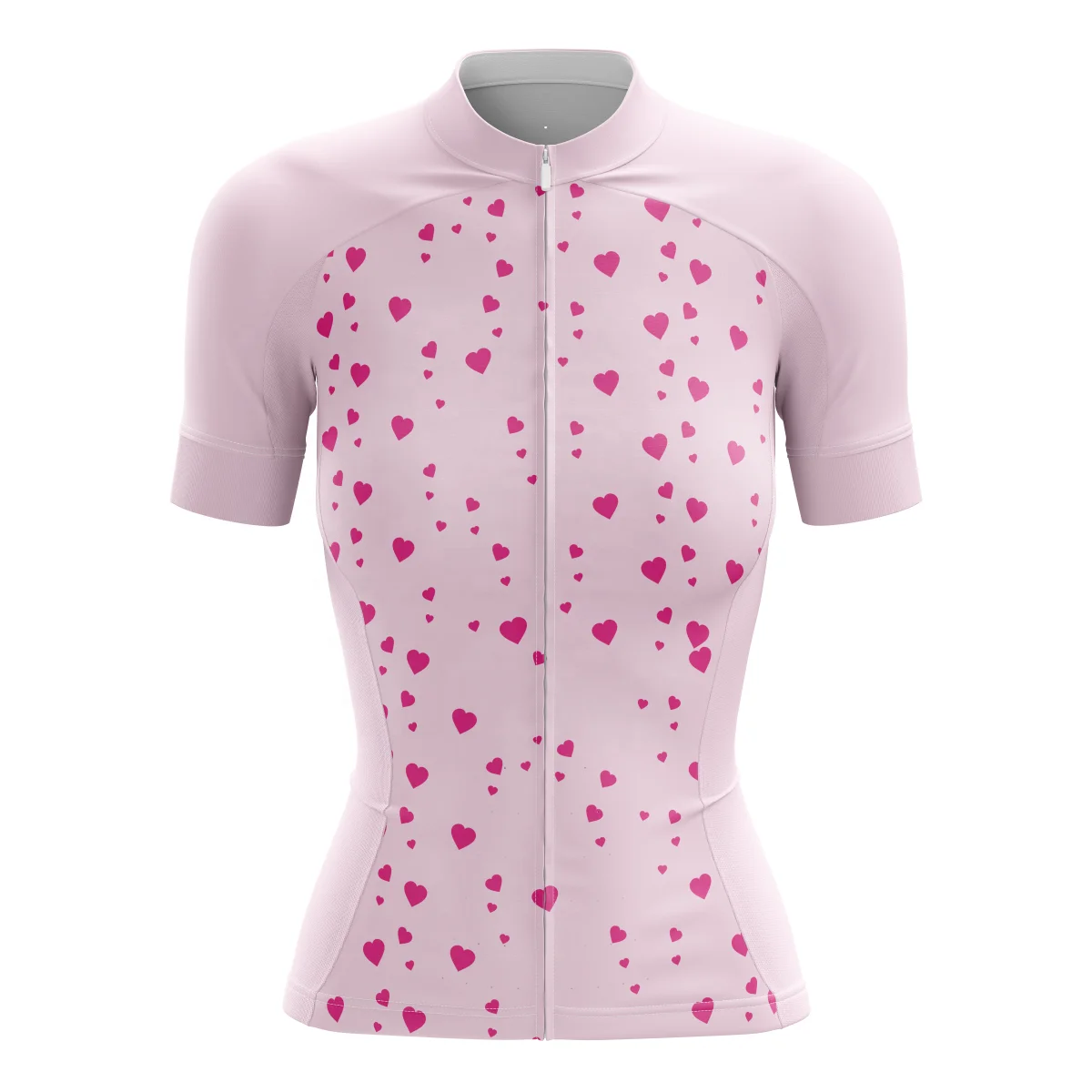 

HIRBGOD for Korea Pink Love Pattern Plus Size Quick-drying Simplicity Summer Women's Cute Cycling Wear Bike Shirt TYZ657-01