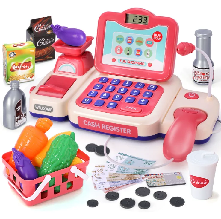 

Early Education Multi-functional Supermarket Cash Register Toys Talking Play House Cash Register Set