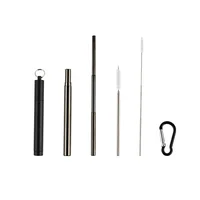 

FDA Approved Portable Telescopic Stainless Steel Collapsible Straw With Case Brush