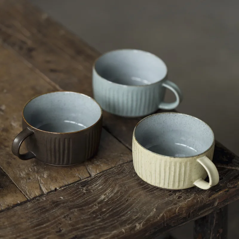 

Custom logo Unique nordic design ceramic cup retro ceramic mug coffee cup