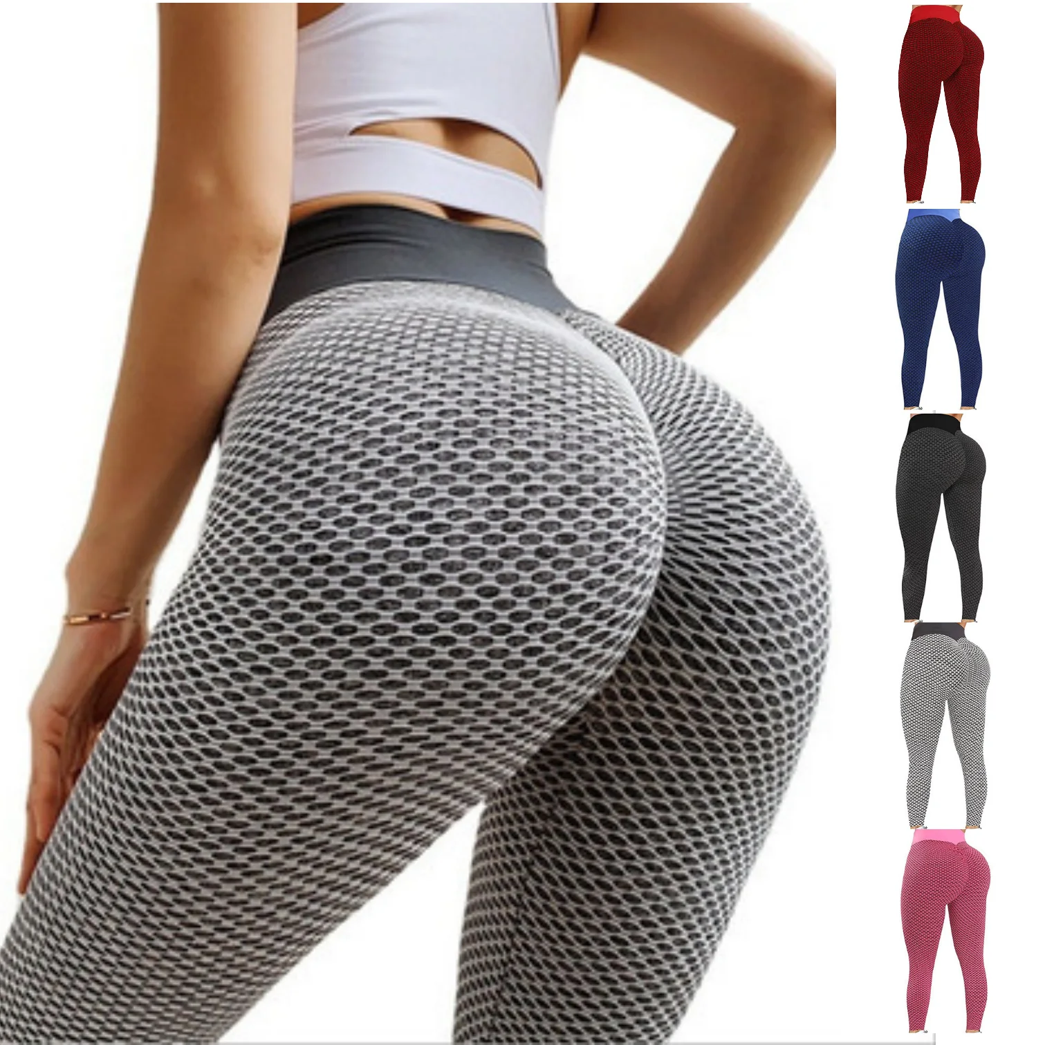 

Tiktok Tik Tok high waist honeycomb Fitness sportswear scrunch butt lift yoga pants Leggings for women, Customized colors