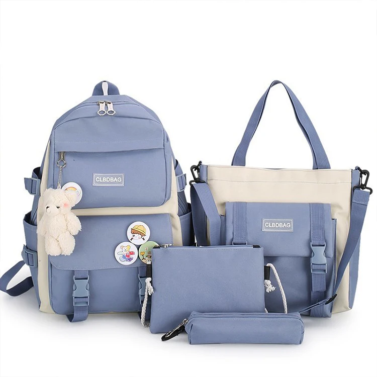 

2022 High Quality travel waterproof 4 in 1 cute kids backpack set school bags girls