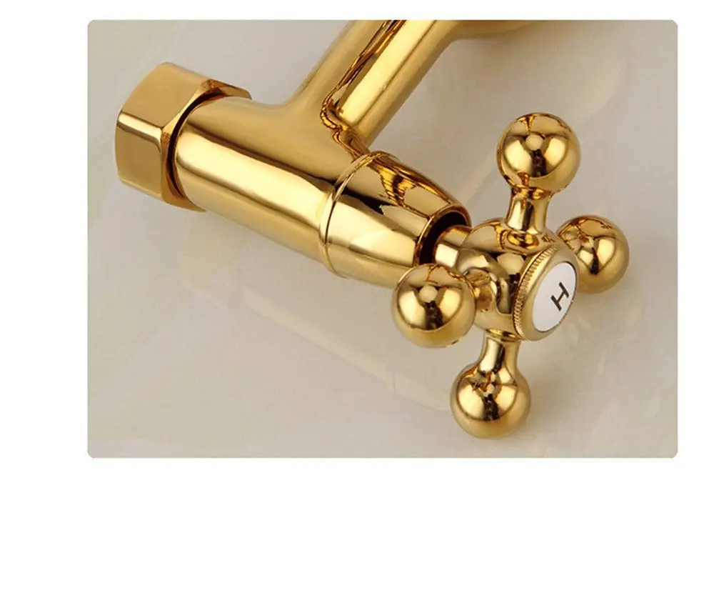 Bad Messing N Wand Wasserhahn Gold Becken Dusche Heißer Und Kalten