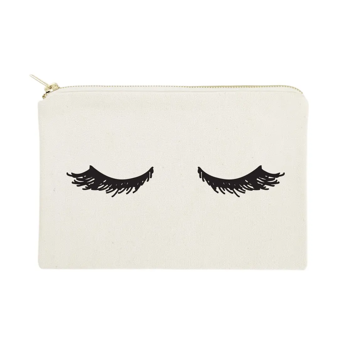 

Custom Logo Promotional Travel Makeup Pouches canvas zipper Eyelash brush bags, Natural ,or customized color