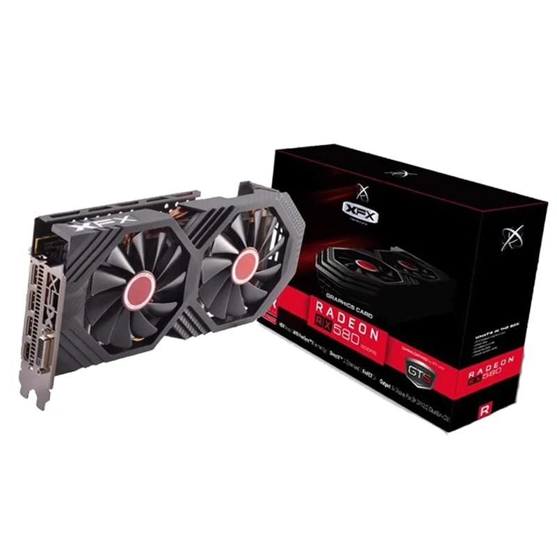 

New April RX 580 8Gb XFX RX580 Graphic Card 31 mh/s 2304SP Core Speed 1386 MHZ Good For Mining Good