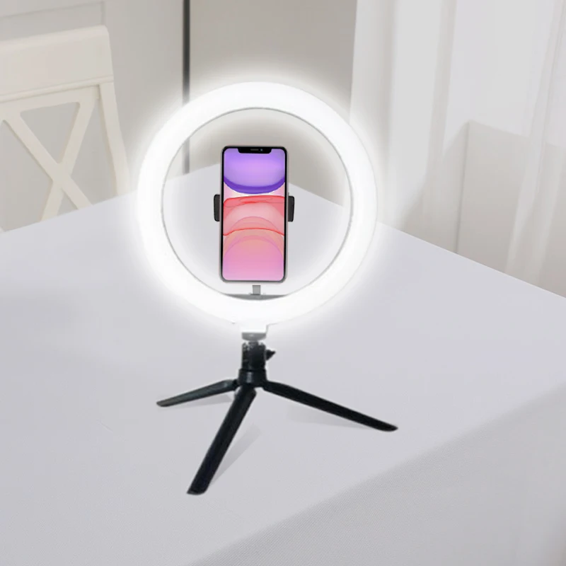 

Hot Sale Usb Powered Table Top Dimmable 10 Inch LED Ring Light For Live Broadcast