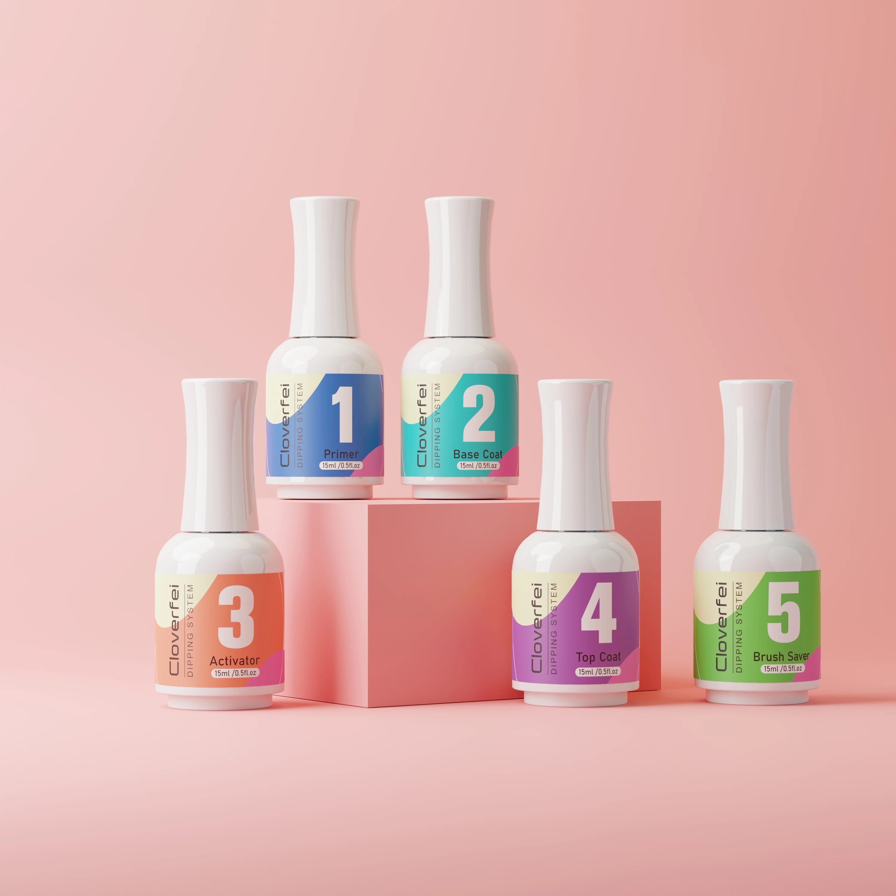 Nail Art Set Kit Gel Top and Base Coat Dip Activator Nail Dip Liquids for Dipping Powder