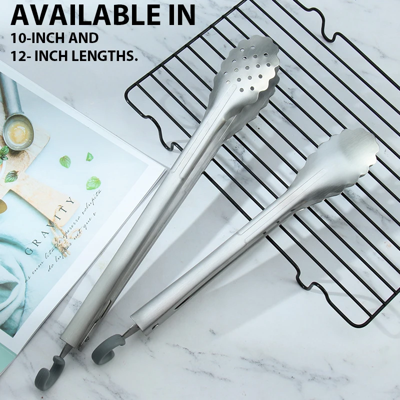 

Factory direct supplier thick 1 mm food stainless steel kitchen tongs, Customer request