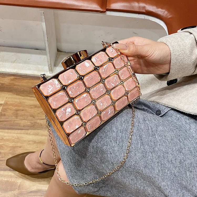 

Hot sell small square bag Fashion chain shoulder bag Women Luxury clutch evening bag, Black, pink, gold, beige