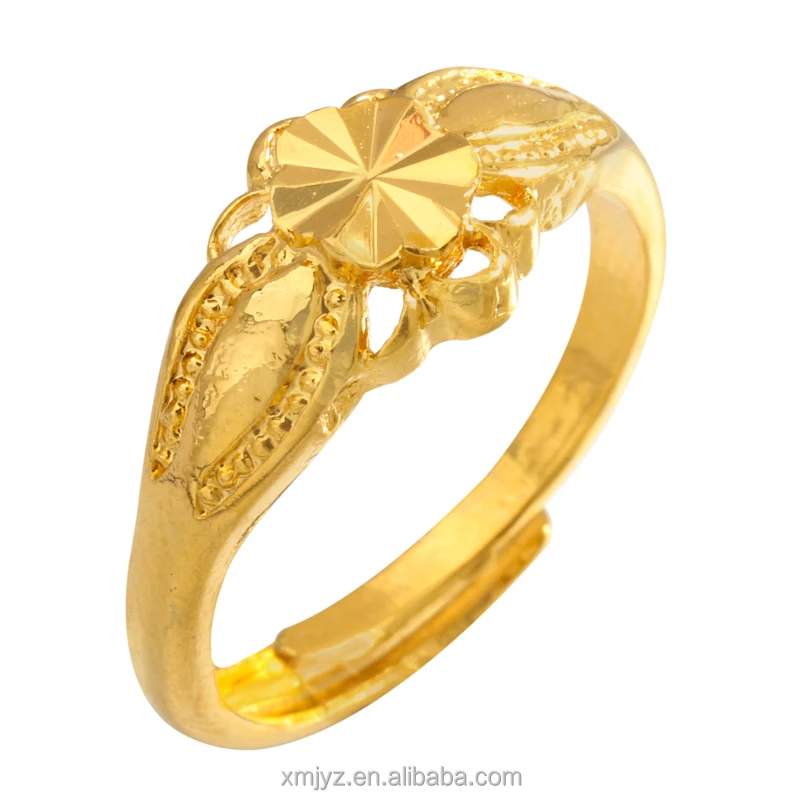 

New Foreign Trade Ins Wind Ring Plum Blossom-Shaped Open Ring Female Brass Gold-Plated Geometric Ring