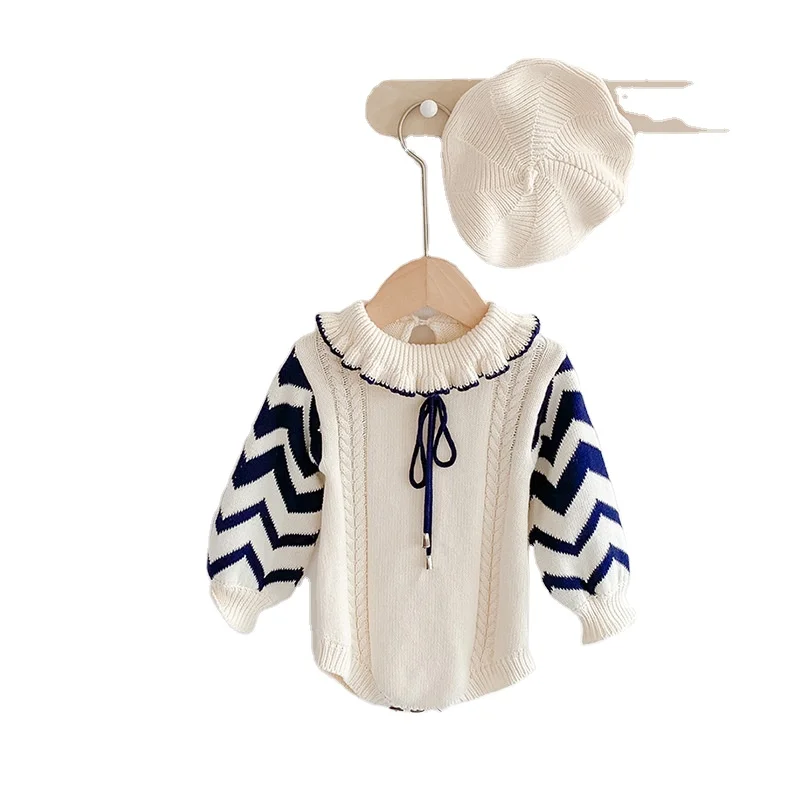 

New born baby clothes 2021 basic knitted baby newborn sweater with hats