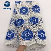 

Bestway Water Soluble African White Guipure Cord Lace Fabric