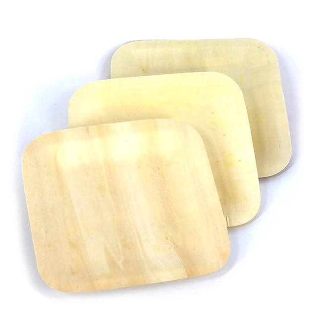 

Cheap Compostable Biodegradable Square Takeaway Areca Palm Leaf Wooden Bamboo Plate For Food