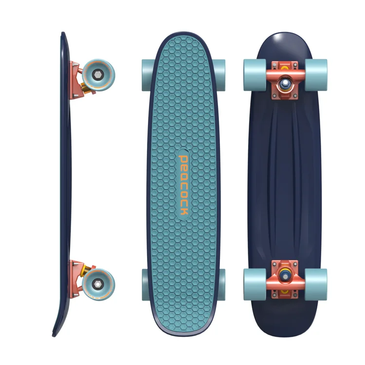 

2021Newest EU warehousePeacock cheap Penni Board 24 In 4 wheels Custom deck Mini Cruiser Plastic Skateboard For Boys And Girls, Customized color