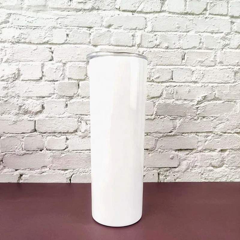 

20OZ Sublimation Skinny Stainless Steel Tumblers Double Wall Tumblers With Lid And Straw, Customized color